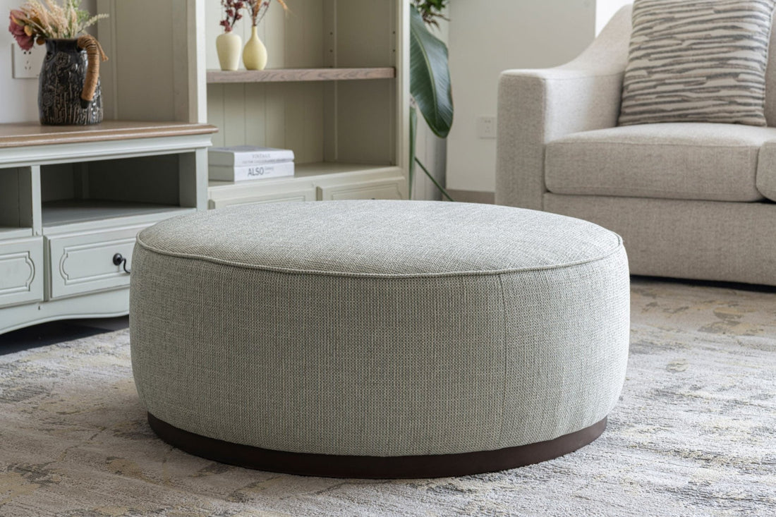 Beige Linen Ottoman W91xH36cm