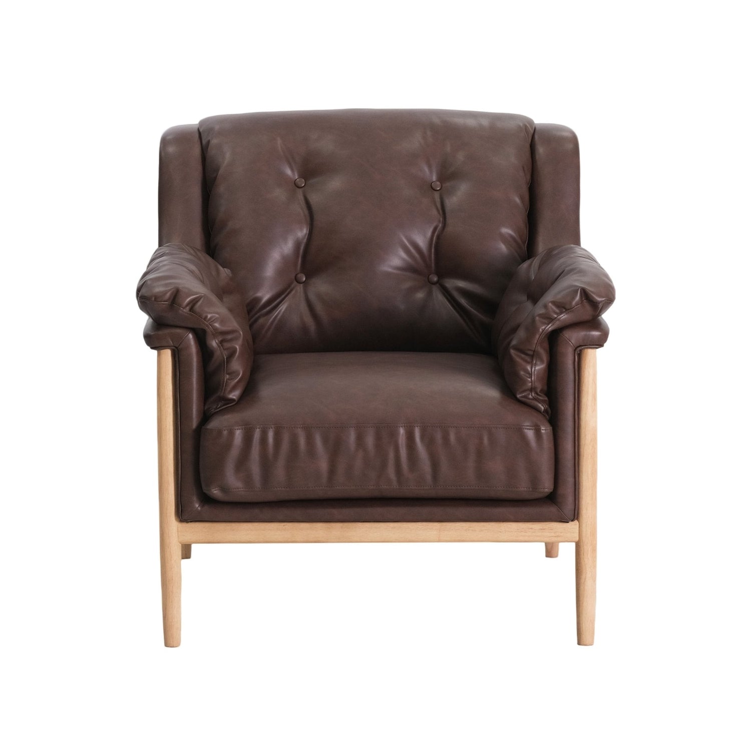 Bella Brown Leather Accent Chair