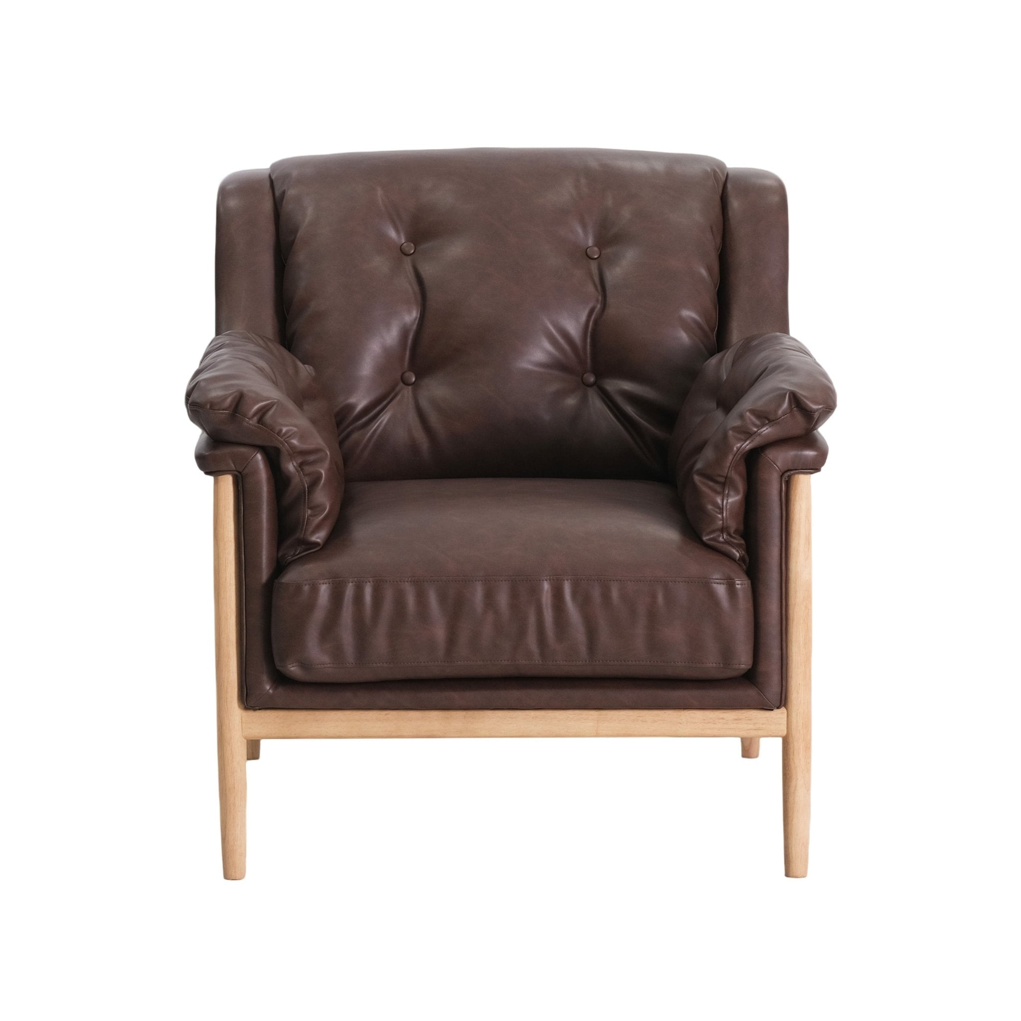 Bella Brown Leather Accent Chair
