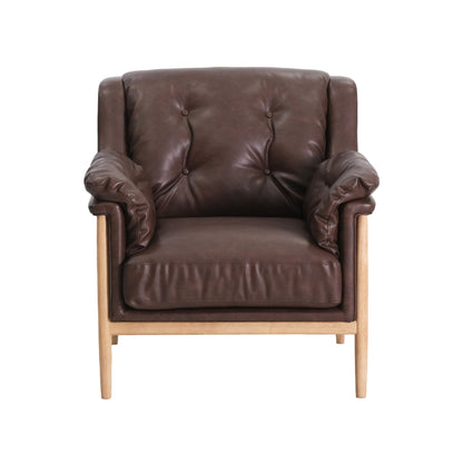 Bella Brown Leather Accent Chair