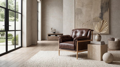 Bella Brown Leather Accent Chair