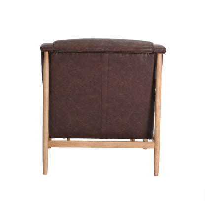 Bella Brown Leather Accent Chair