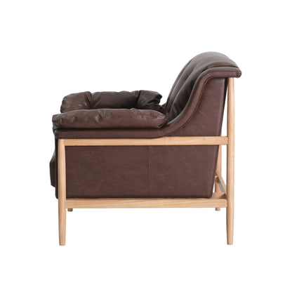 Bella Brown Leather Accent Chair