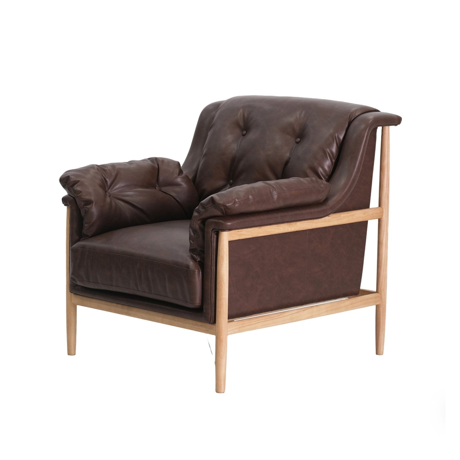 Bella Brown Leather Accent Chair