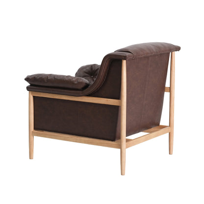 Bella Brown Leather Accent Chair