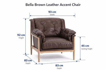 Bella Brown Leather Accent Chair
