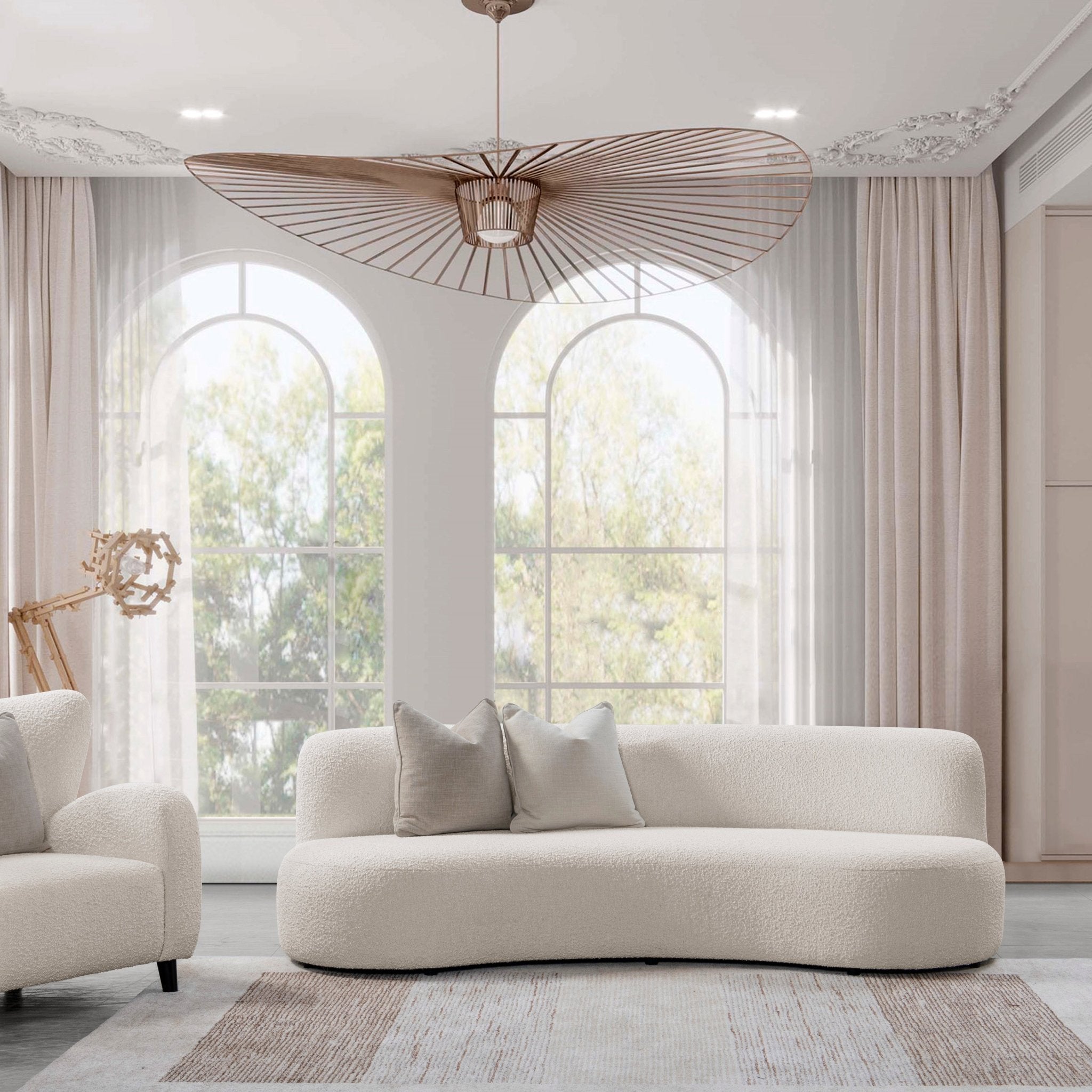 Besa Off-White Boucle Sofa