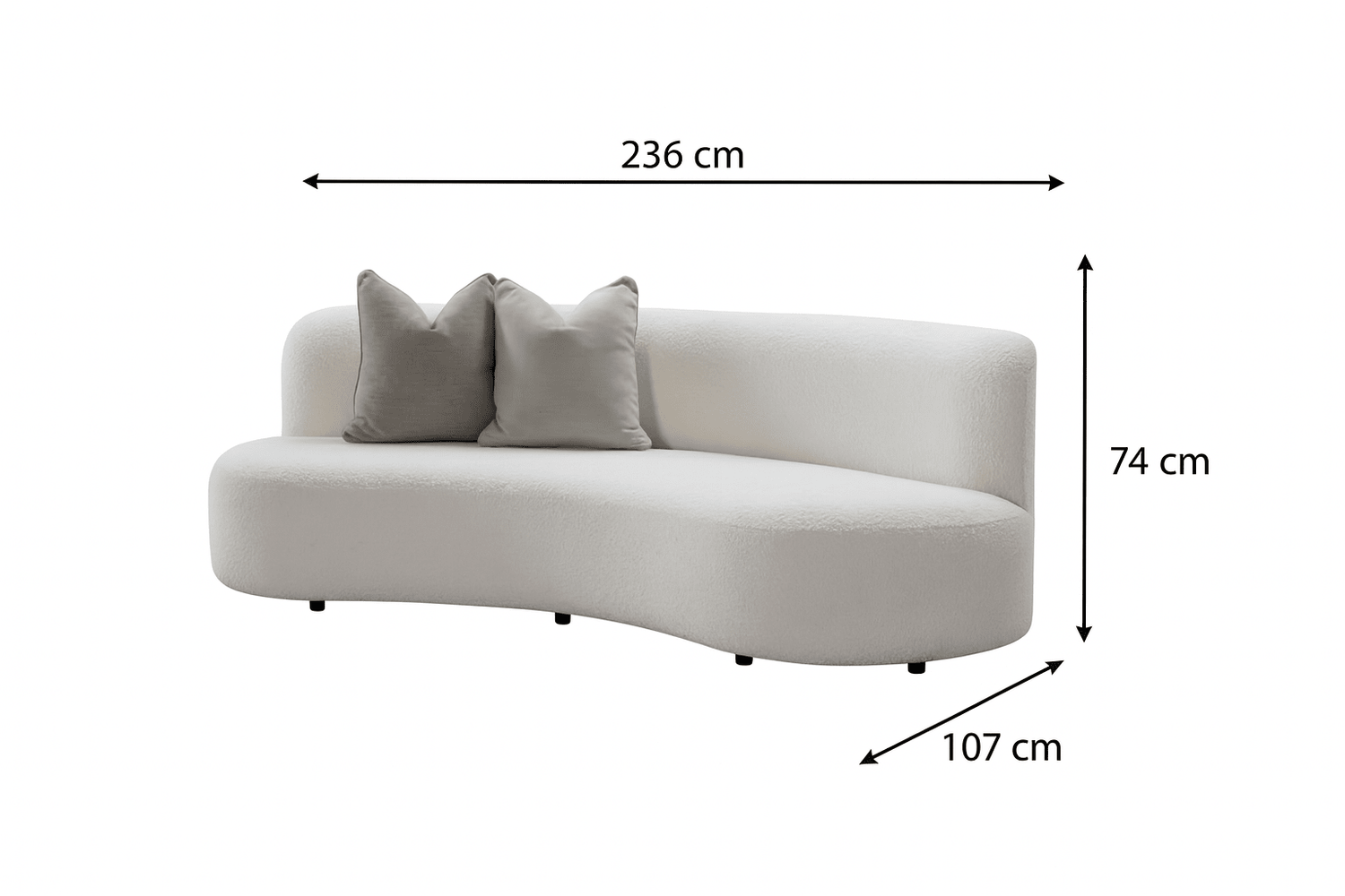 Besa Off-White Boucle Sofa