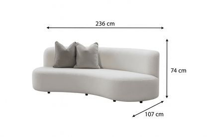 Besa Off-White Boucle Sofa