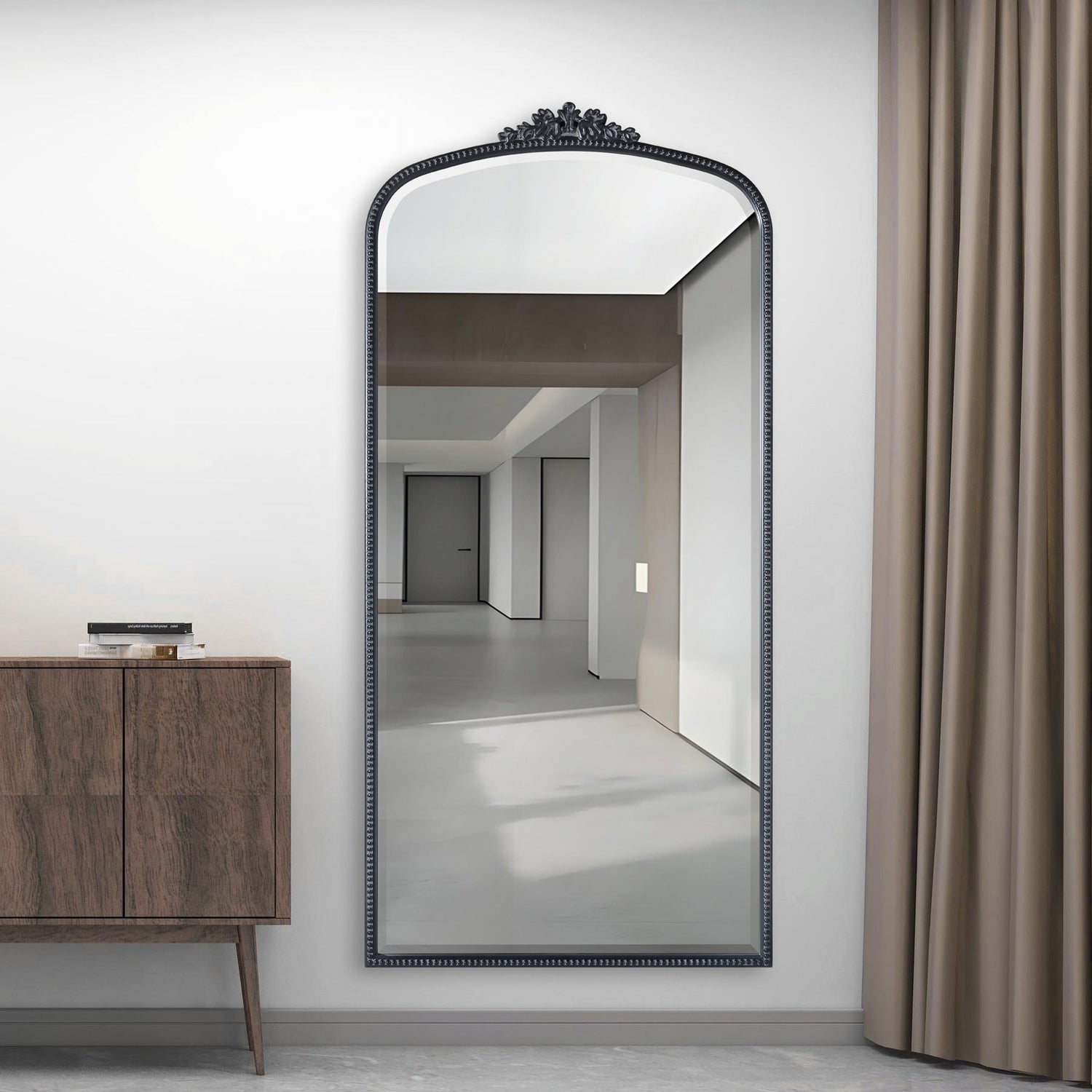 Bevel mirror, antique gold leaf finishing