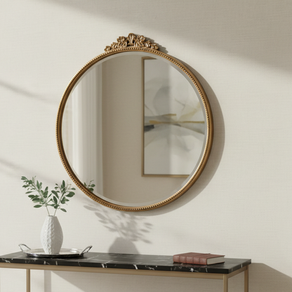 Bevel mirror, antique gold leaf finishing