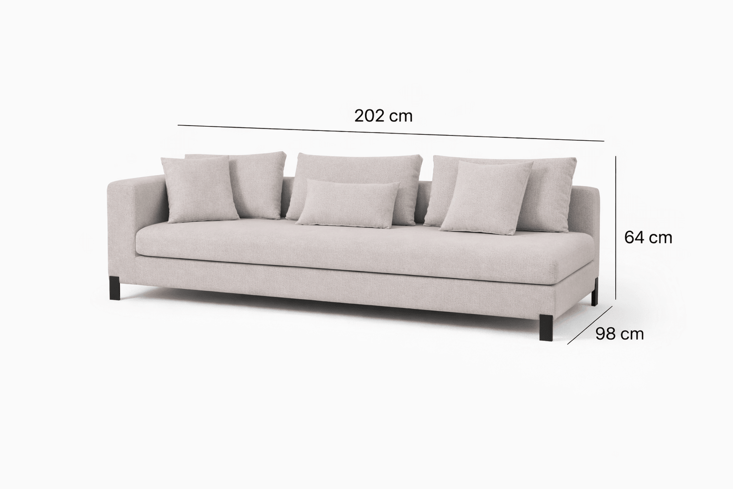 Bianca 3 Seater Left Thin Arm
