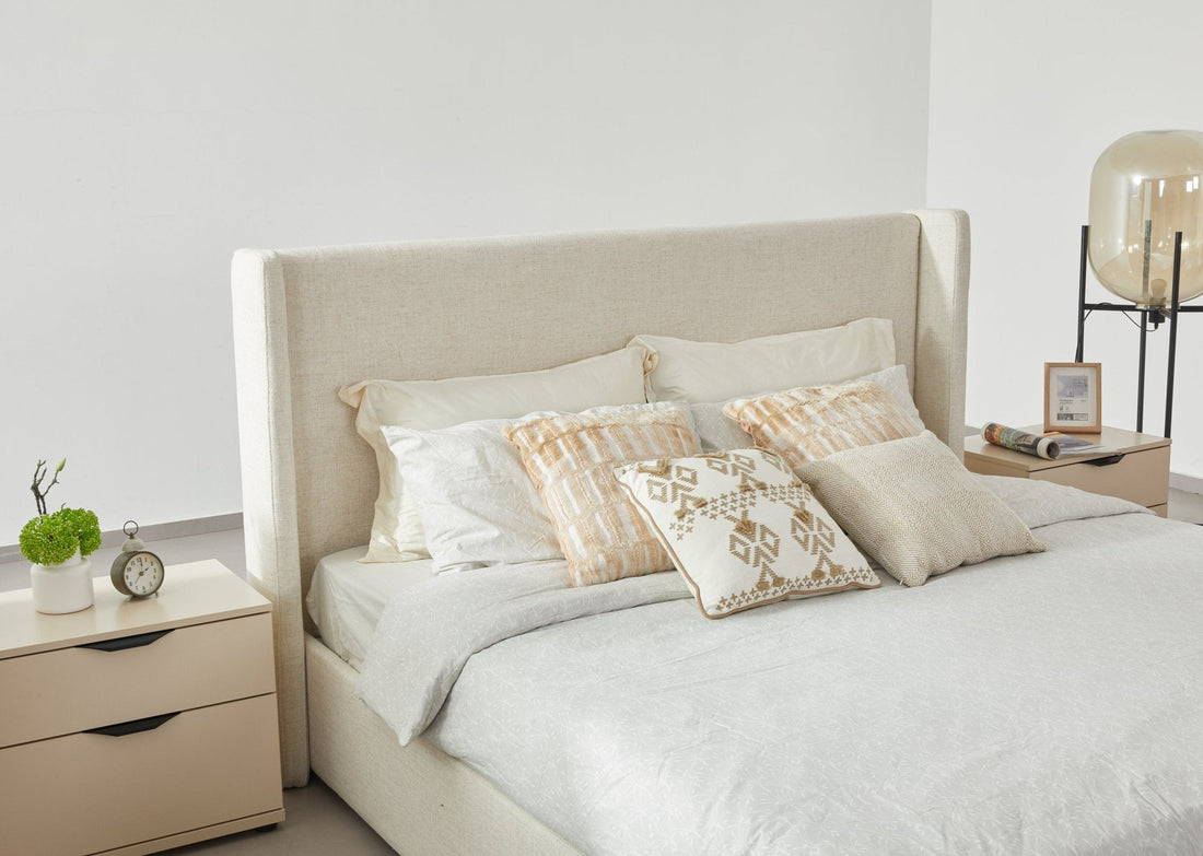 Bisque Beige Upholstered Bed