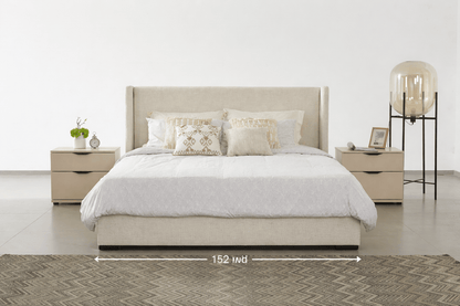 Bisque Beige Upholstered Bed