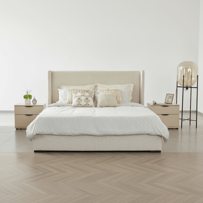 Bisque Beige Upholstered Bed