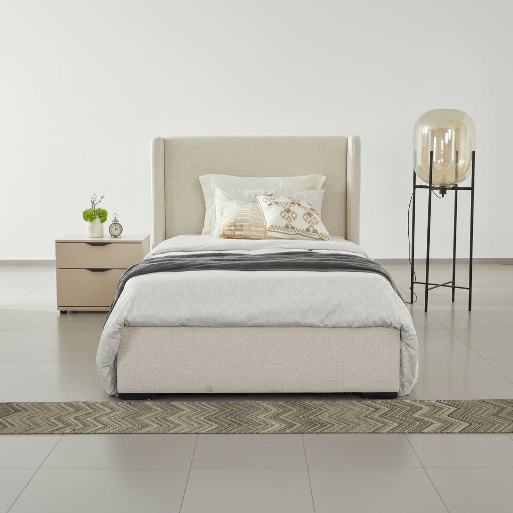 Bisque Beige Upholstered Bed