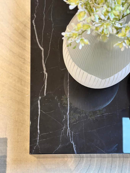 Black Marquino Marble Side Table