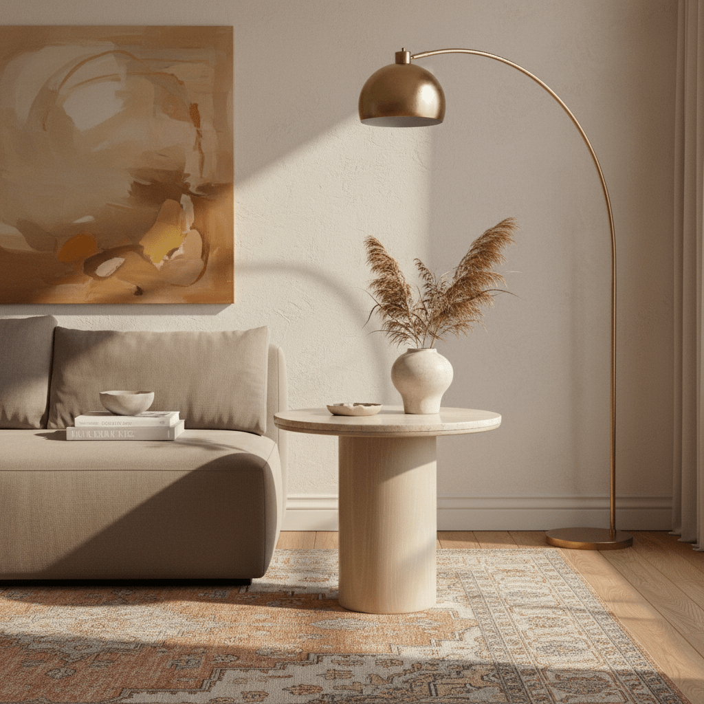 Blissful Beige Side Table W56
