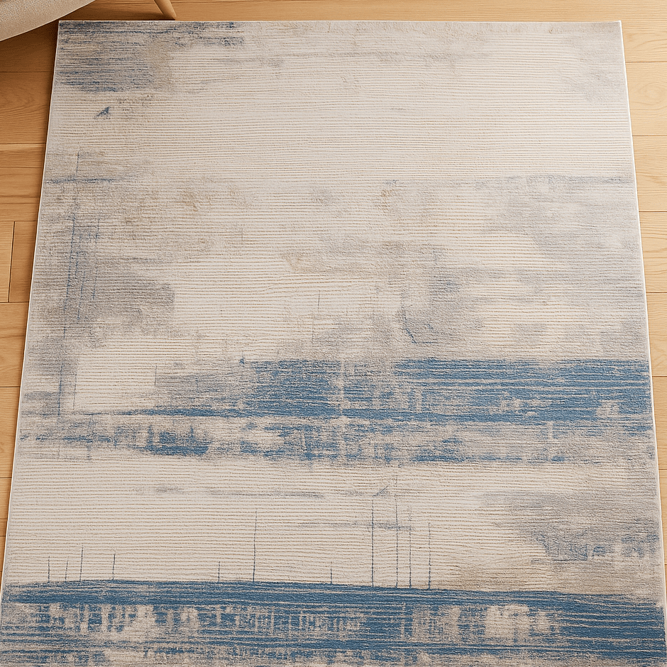 Blue Striped Gray rug