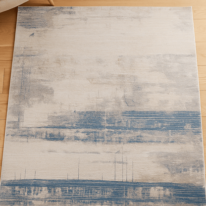 Blue Striped Gray rug