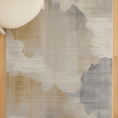 Bohemian Diamond Rug in Light Blue &amp; Ivory