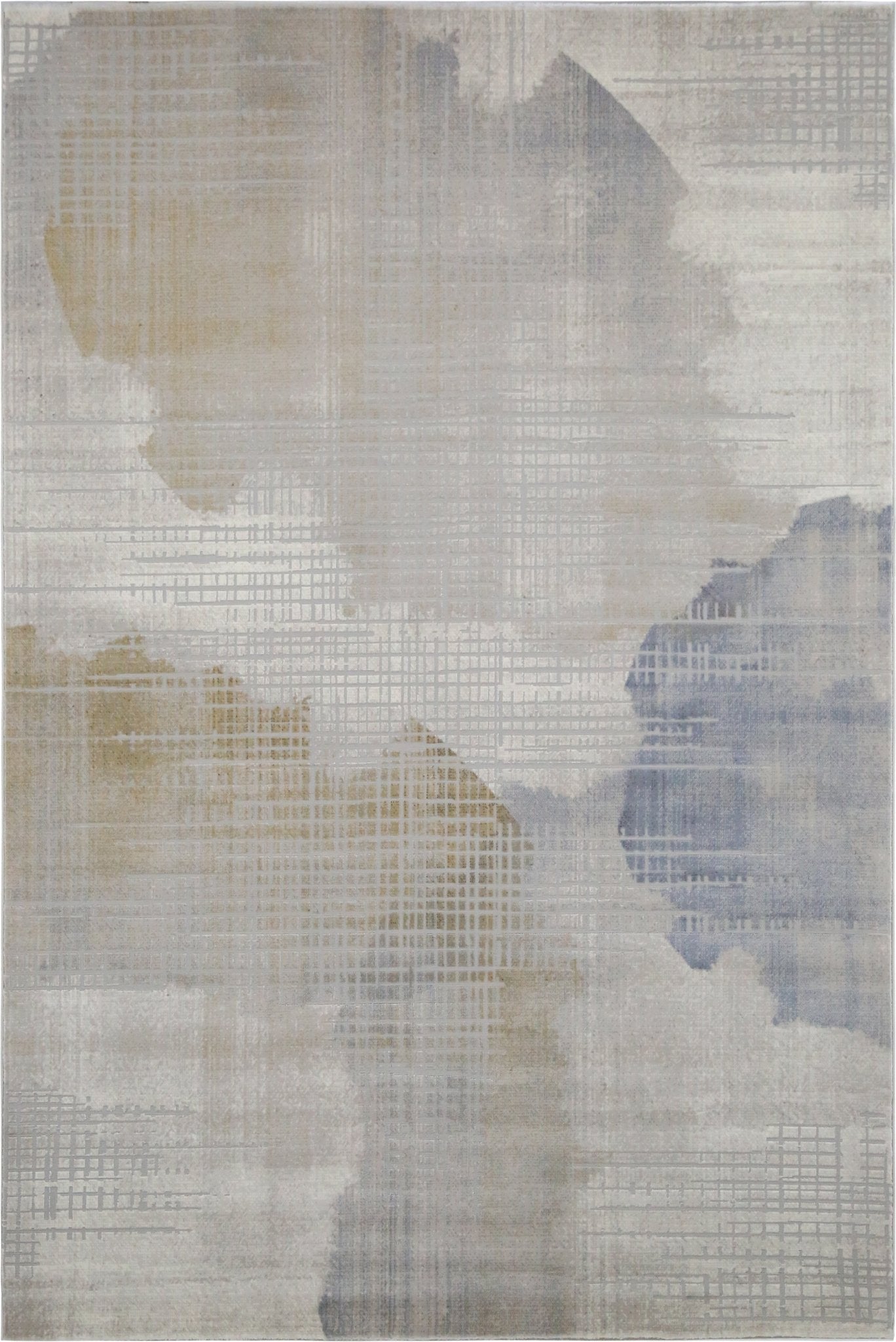 Bohemian Diamond Rug in Light Blue &amp; Ivory