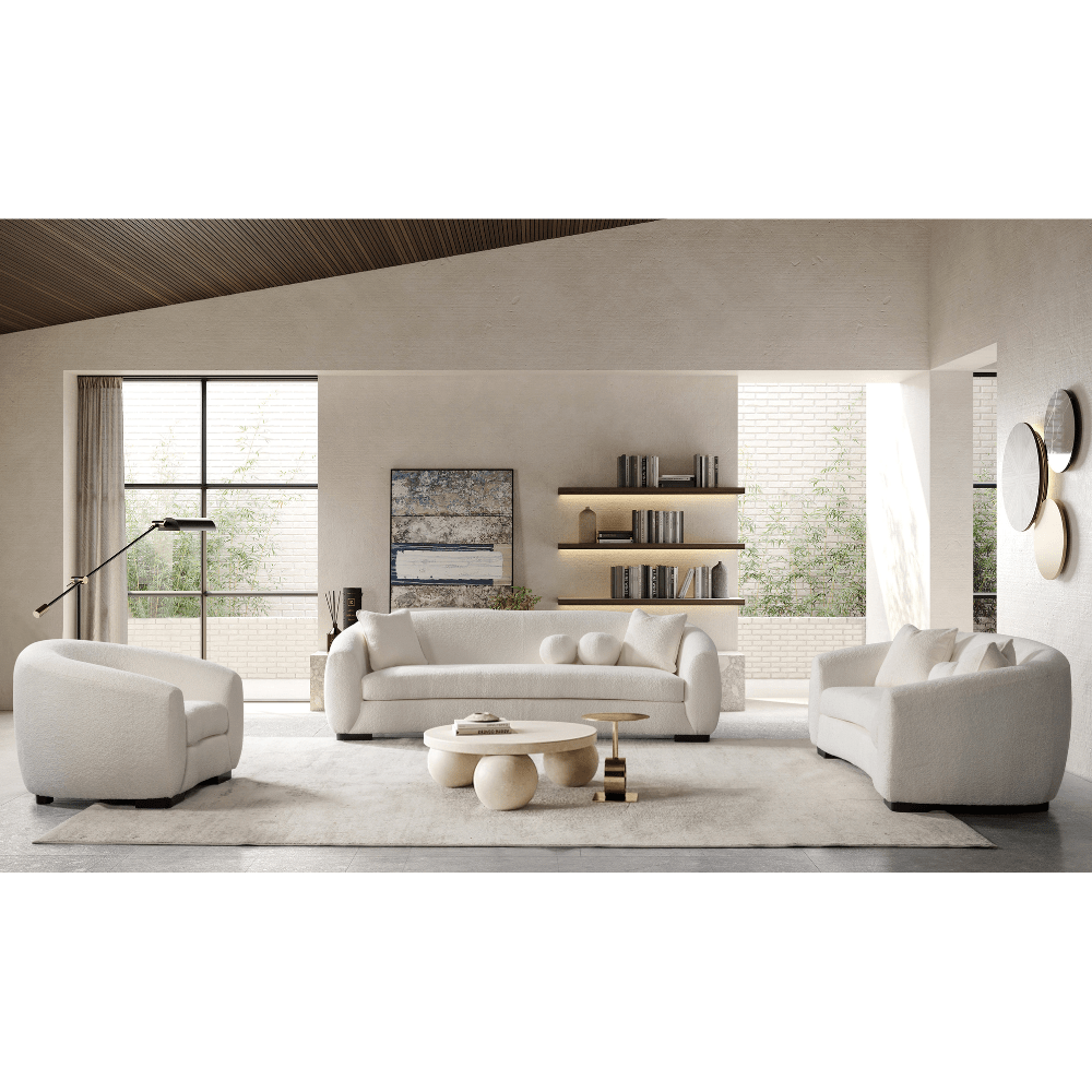 Bouclé Beige Set + Free Accent table