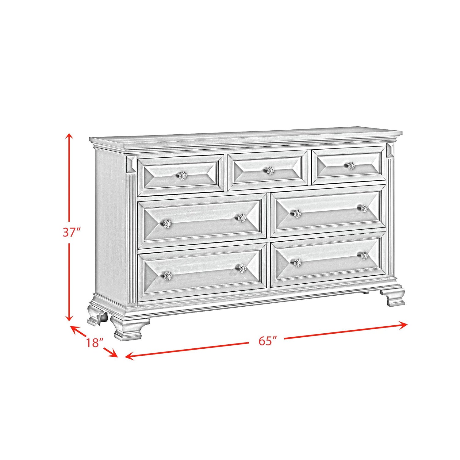 Bridgestone 7-Drawer Dresser in Black