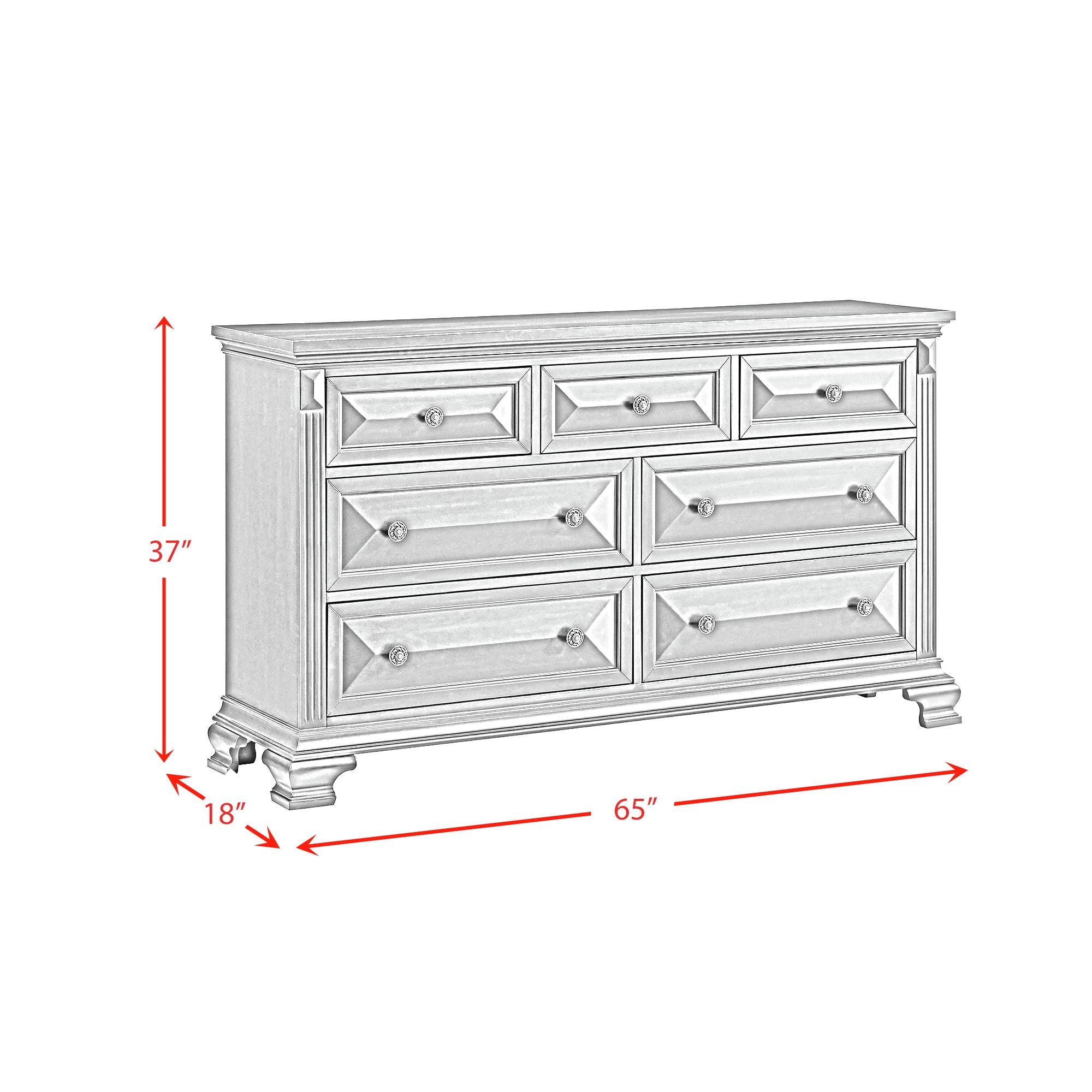 Bridgestone 7-Drawer Dresser in Black