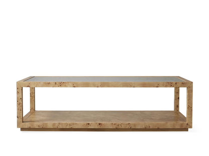 Burl Elegance Glass Coffee Table