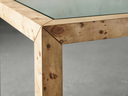 Burl Elegance Glass End Table
