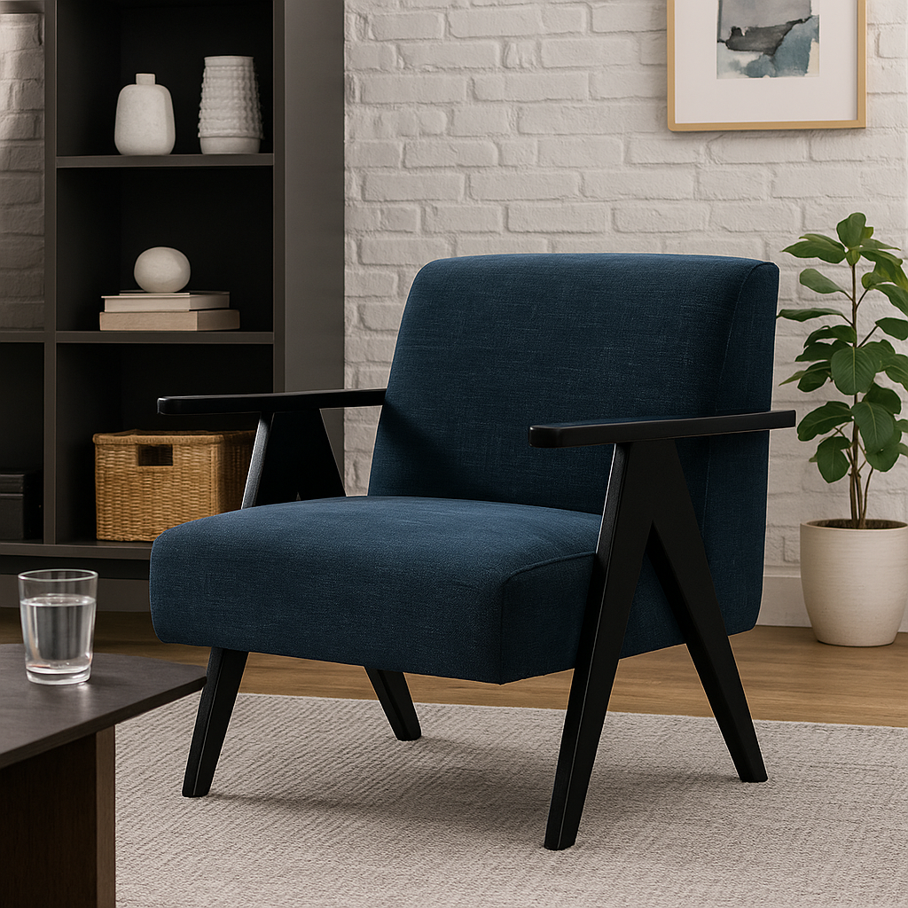 Cletus Blue Accent Chair