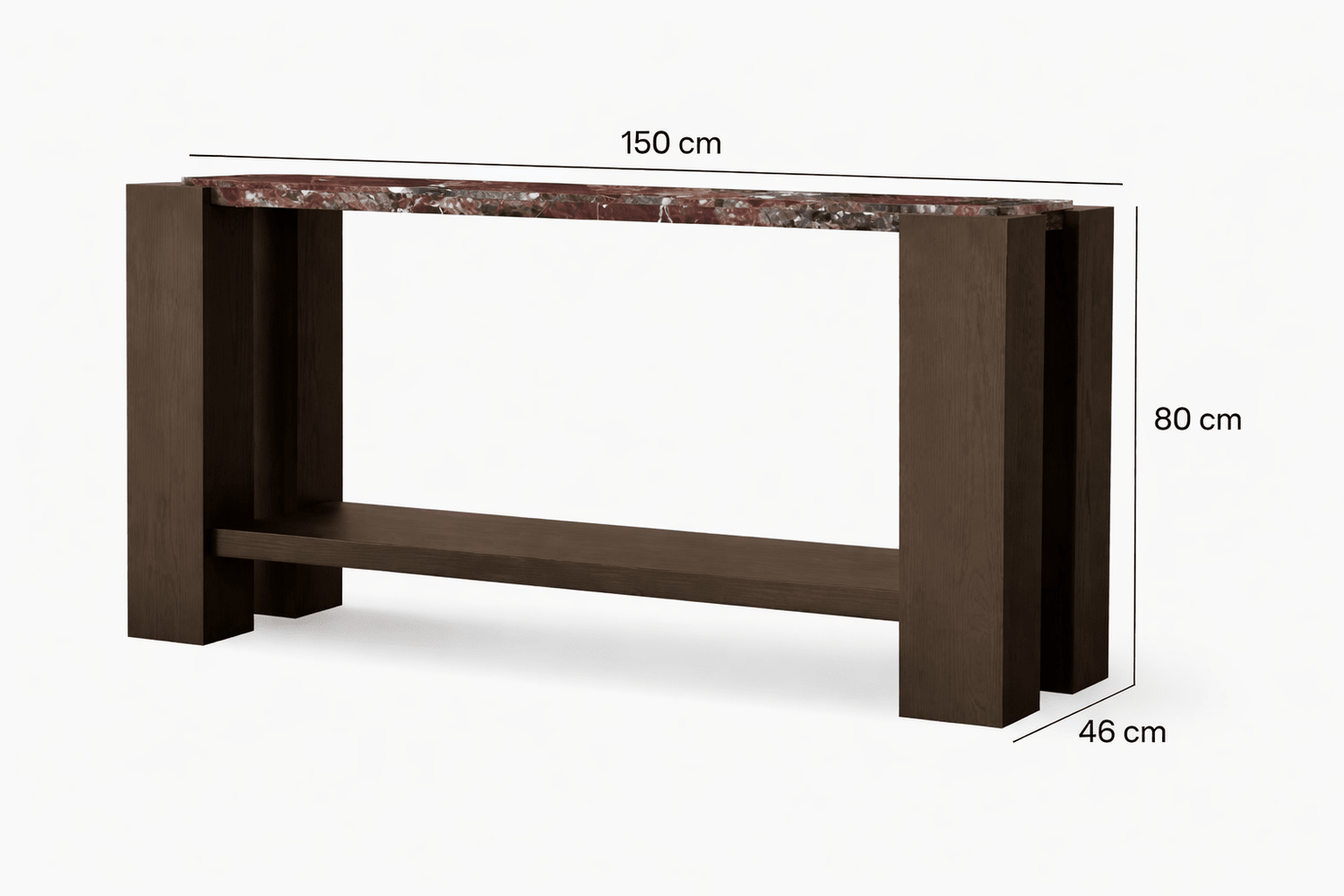 Calla Console table - Red Marble