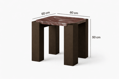 Calla Side Table - Red Marble