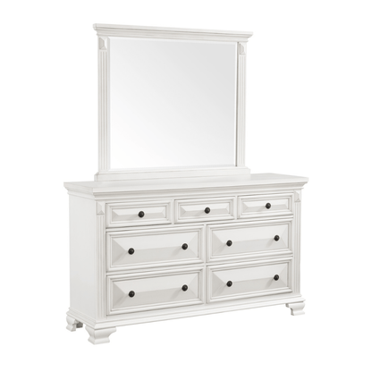 Calloway 7-Drawer Dresser w/ Mirror Set in White