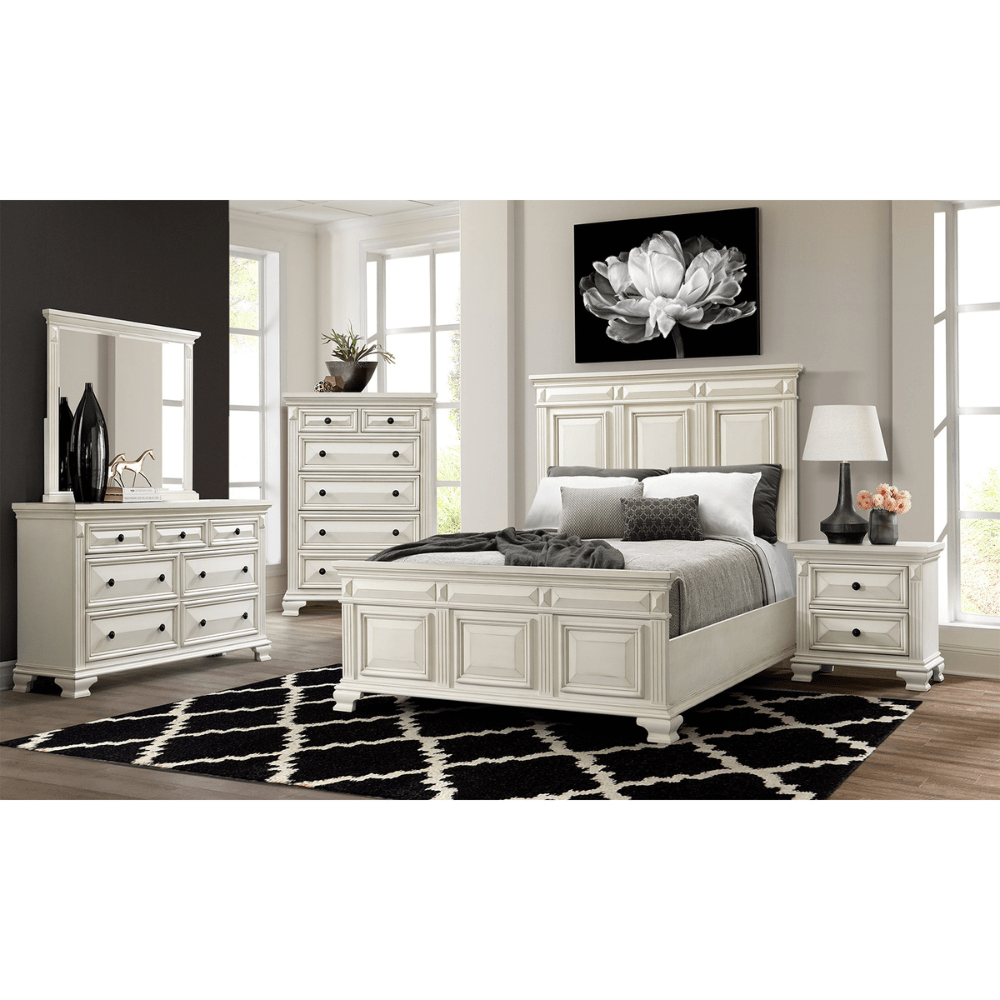 Calloway 7-Drawer Dresser w/ Mirror Set in White