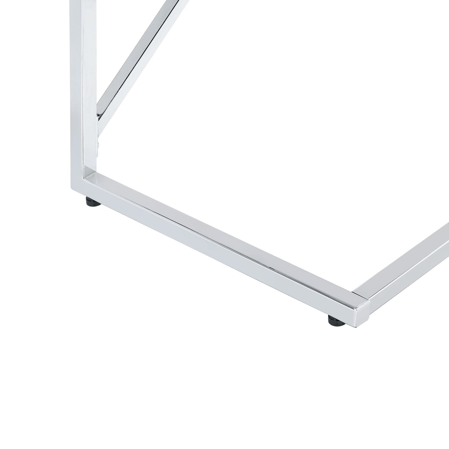 Camila Accent Nightstand with Cement Top in Chrome