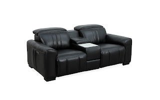 Canyon Luxe Black Leather Console Marble Top WC (34cm)