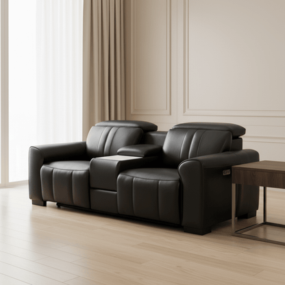 Canyon Luxe Black Leather Motion Power LAF (84cm)