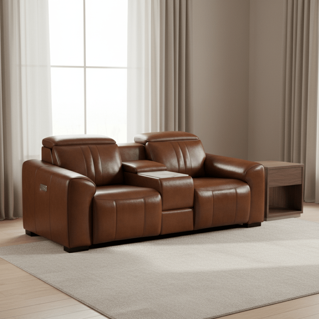 Canyon Luxe Brown Leather Motion Power LAF (84cm)