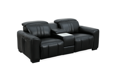 Canyon Luxe Brown Leather Motion Power Loveseat