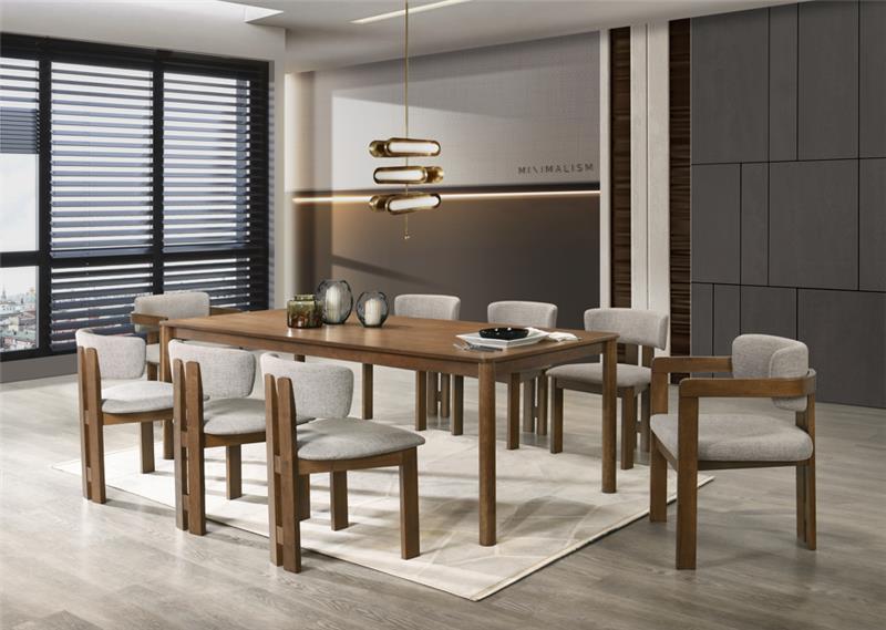Capri Walnut Dining Table 8 Seater SET