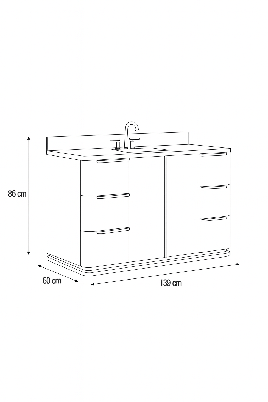 Cedar Single Vanity extra wide