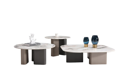 Celadon Charm Marble Curved Square Coffee Table