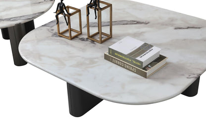 Celadon Charm Marble Curved Square Coffee Table