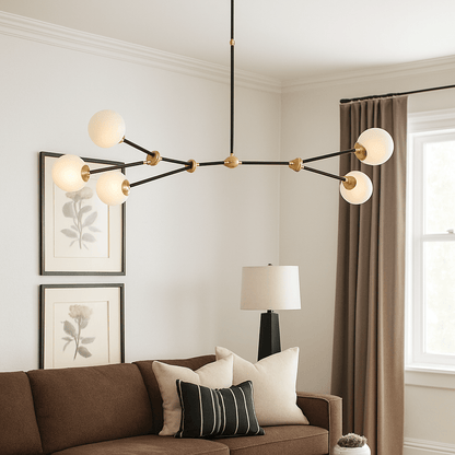 CHANDELIER W / 5 GLASS BALLS