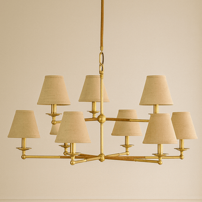 CHANDELIER W / JUTE SHADE