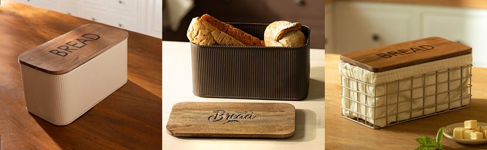 Charcoal Brown Bread Box with Lid