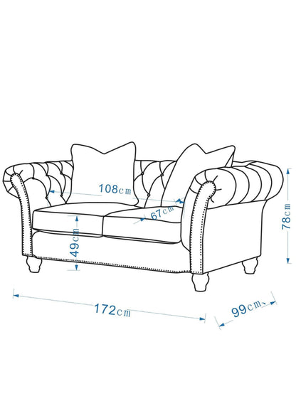 Chesterfield Cream Loveseat