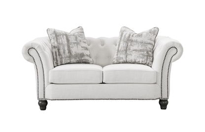 Chesterfield Cream Loveseat